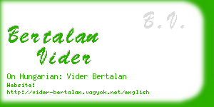 bertalan vider business card